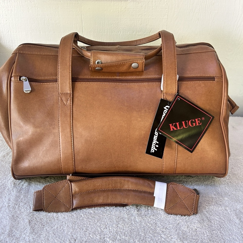 New‎ Kluge Cheyenne Wide Mouth Duffel Bag Cowhide Leather